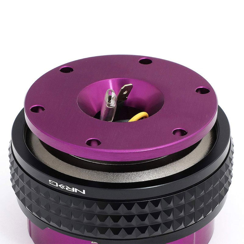 NRG SRK-210PP-BK Gen 2.1 Race Steering Wheel Quick Release Adapter Purple/Black-Steering Wheels & Accessories-BuildFastCar-BFC-NRG-SRK-210PP-BK