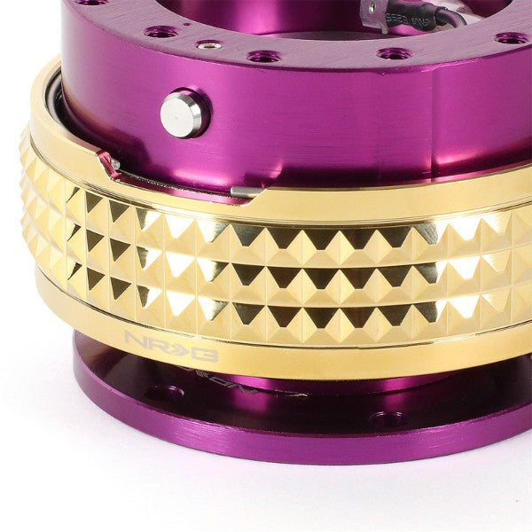 NRG Purple Body/Chrome Gold Ring Gen 2.1 Steering Wheel Quick Release Adapter-Interior-BuildFastCar