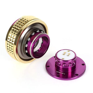 NRG Purple Body/Chrome Gold Ring Gen 2.1 Steering Wheel Quick Release Adapter-Interior-BuildFastCar