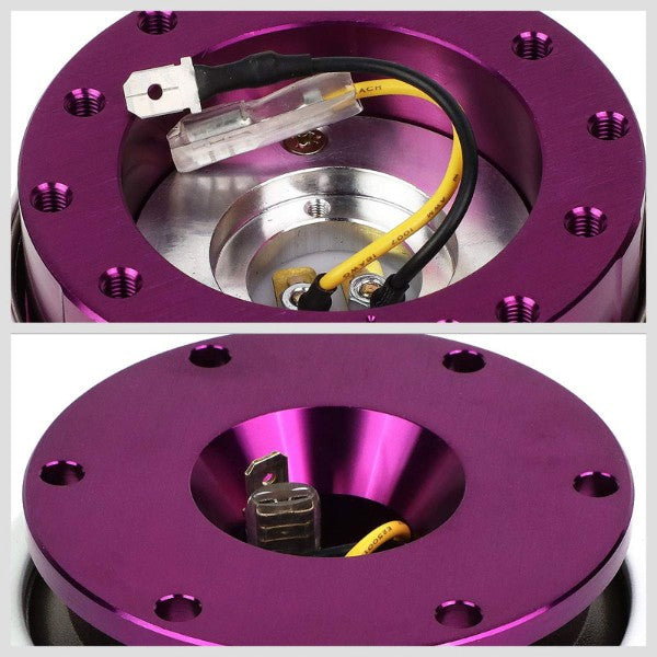 NRG Purple Body/Glow Ring Gen 2.1 Steering Wheel Quick Release Adapter 6-Hole-Interior-BuildFastCar