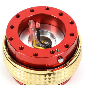 NRG Red Body/Chrome Gold Ring Gen 2.1 Steering Wheel Quick Release Adapter-Interior-BuildFastCar