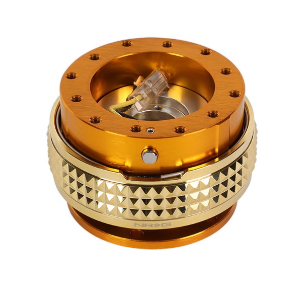NRG Rose Gold Body/Chrome Gold Ring Gen 2.1 Steering Wheel Quick Release Adapter-Interior-BuildFastCar