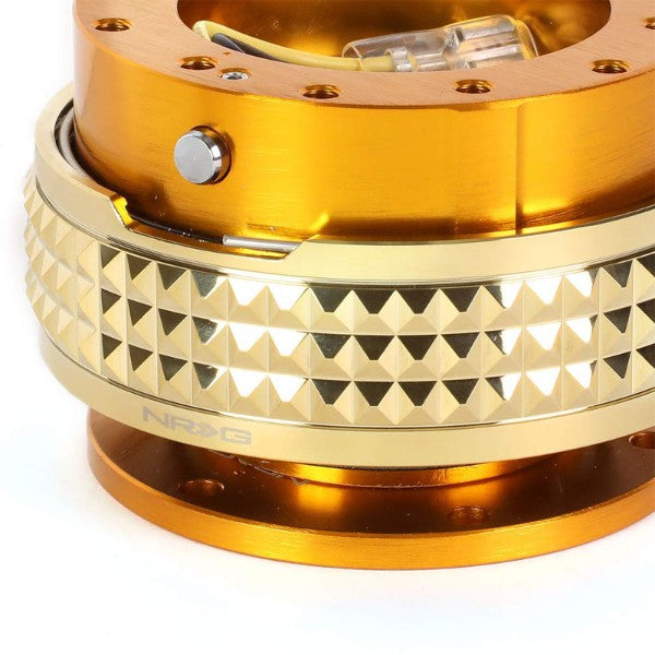 NRG Rose Gold Body/Chrome Gold Ring Gen 2.1 Steering Wheel Quick Release Adapter-Interior-BuildFastCar