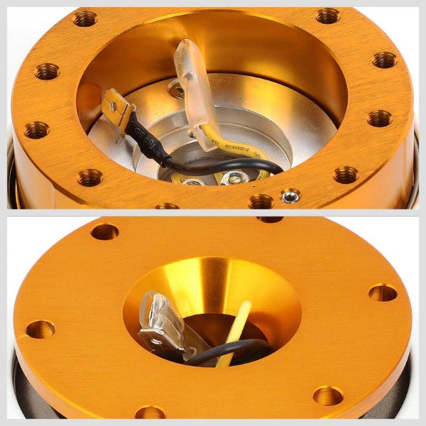 NRG Rose Gold Body/Glow Ring Gen 2.1 Steering Wheel Quick Release Adapter 6-Hole-Interior-BuildFastCar