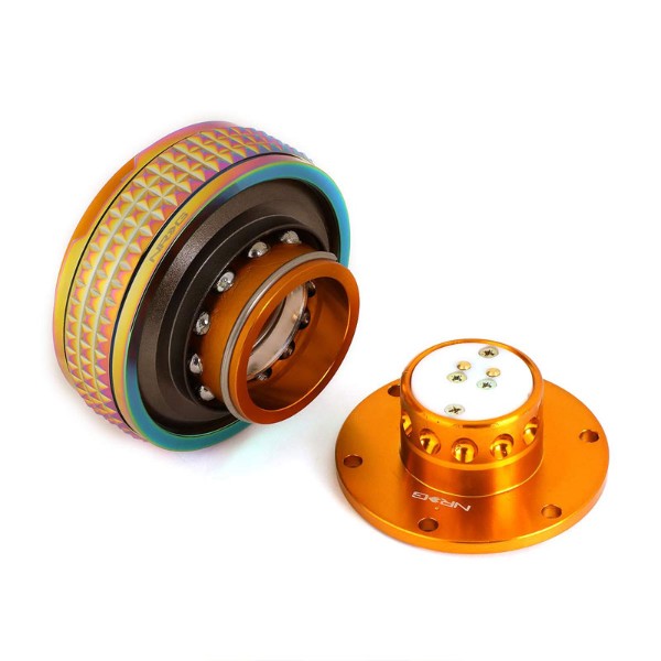 NRG Rose Gold Body/Neo Chrome Ring Gen 2.1 Steering Wheel Quick Release Adapter-Interior-BuildFastCar