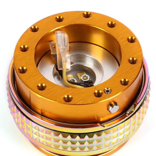 NRG Rose Gold Body/Neo Chrome Ring Gen 2.1 Steering Wheel Quick Release Adapter-Interior-BuildFastCar