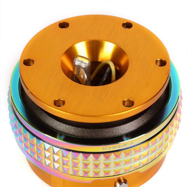 NRG Rose Gold Body/Neo Chrome Ring Gen 2.1 Steering Wheel Quick Release Adapter-Interior-BuildFastCar