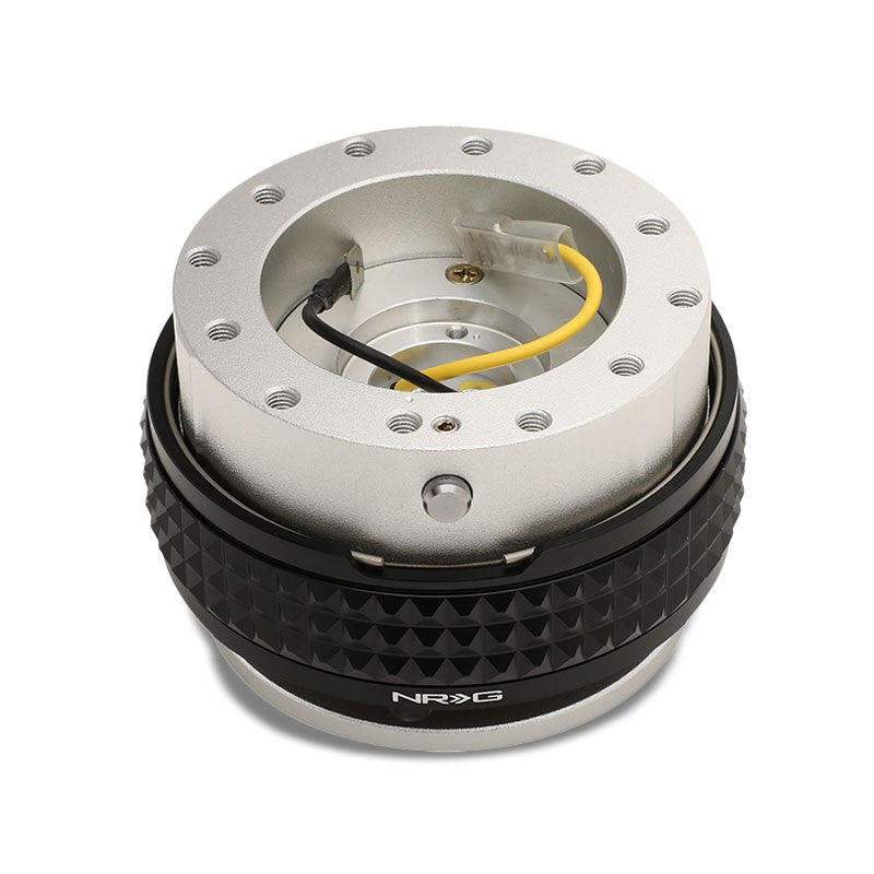 NRG SRK-210SL-BK Gen 2.1 Race Steering Wheel Quick Release Adapter Silver/Black-Steering Wheels & Accessories-BuildFastCar-BFC-NRG-SRK-210SL-BK