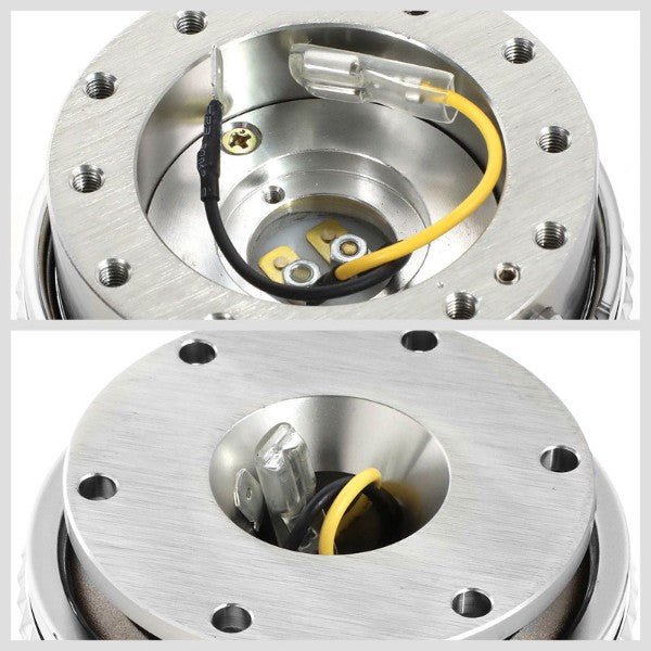 NRG Silver Body/Glow Ring Gen 2.1 Steering Wheel Quick Release Adapter 6-Hole-Interior-BuildFastCar
