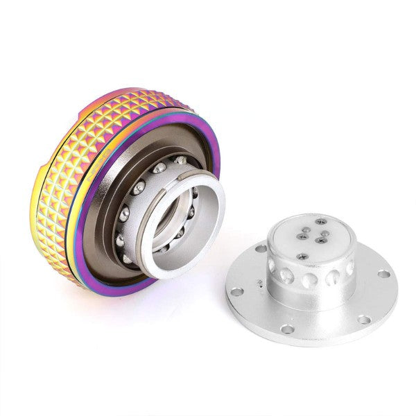 NRG Silver Body/Neo Chrome Ring Gen 2.1 Steering Wheel Quick Release Adapter-Interior-BuildFastCar