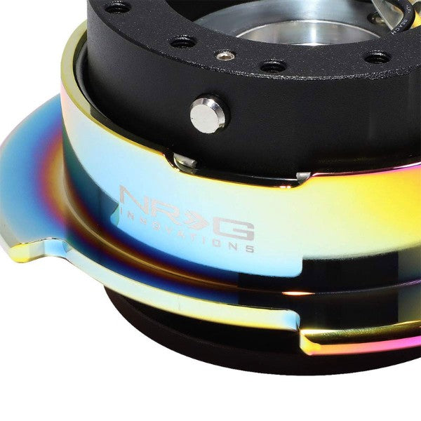 NRG Black Body/Neo Chrome Ring Gen 2.5 Steering Wheel Quick Release Adapter-Interior-BuildFastCar