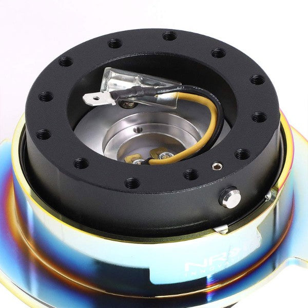 NRG Black Body/Neo Chrome Ring Gen 2.5 Steering Wheel Quick Release Adapter-Interior-BuildFastCar