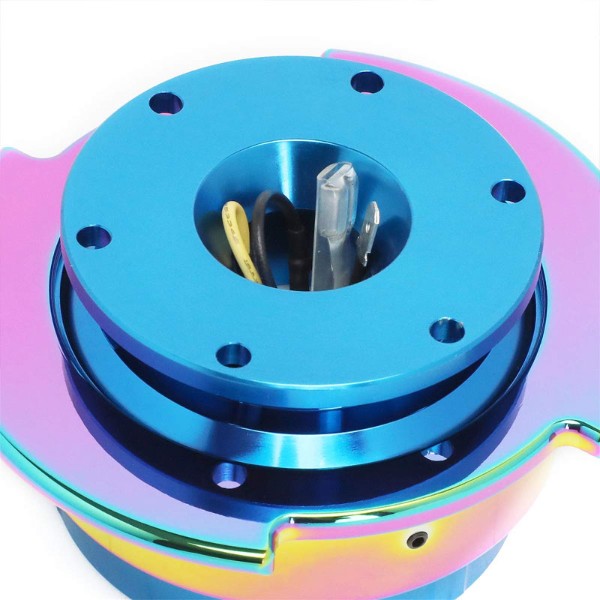 NRG Blue Body/Neo Chrome Ring Gen 2.5 Steering Wheel Quick Release Adapter-Interior-BuildFastCar