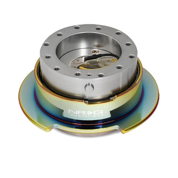 NRG Gunmetal Body/Neo Chrome Ring Gen 2.5 Steering Wheel Quick Release Adapter-Interior-BuildFastCar