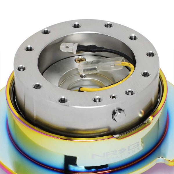 NRG Gunmetal Body/Neo Chrome Ring Gen 2.5 Steering Wheel Quick Release Adapter-Interior-BuildFastCar