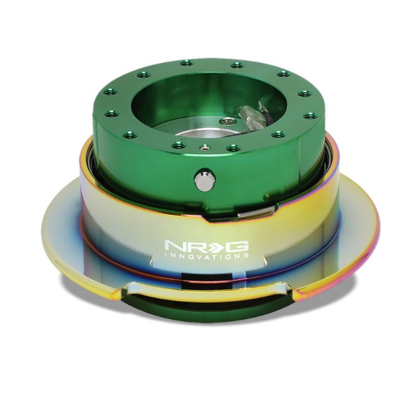 NRG Green Body/Neo Chrome Ring Gen 2.5 Steering Wheel Quick Release Adapter-Interior-BuildFastCar