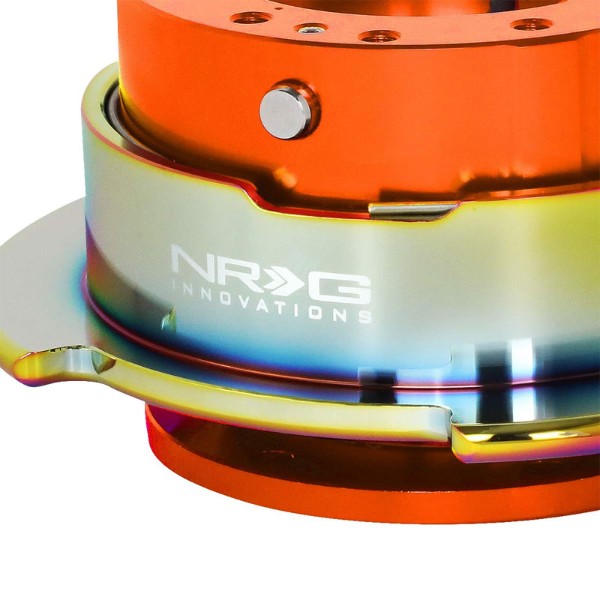NRG Orange Body/Neo Chrome Ring Gen 2.5 Steering Wheel Quick Release Adapter-Interior-BuildFastCar