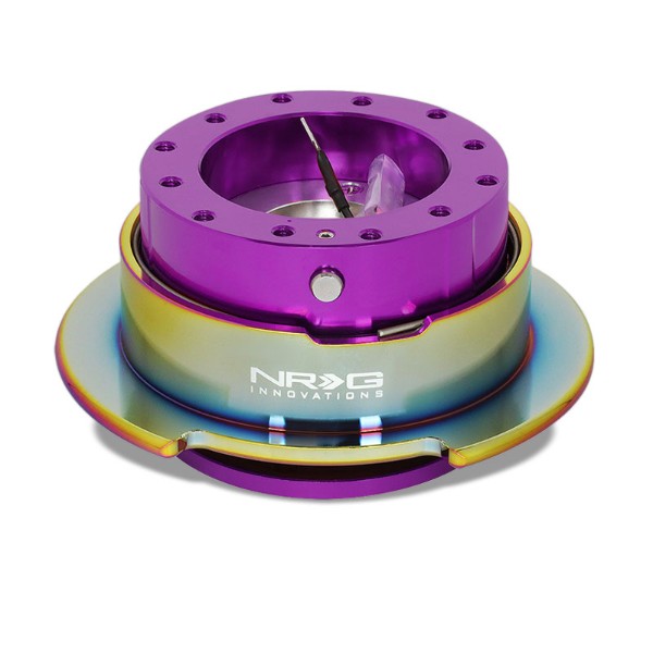 NRG Purple Body/Neo Chrome Ring Gen 2.5 Steering Wheel Quick Release Adapter-Interior-BuildFastCar