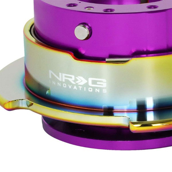 NRG Purple Body/Neo Chrome Ring Gen 2.5 Steering Wheel Quick Release Adapter-Interior-BuildFastCar