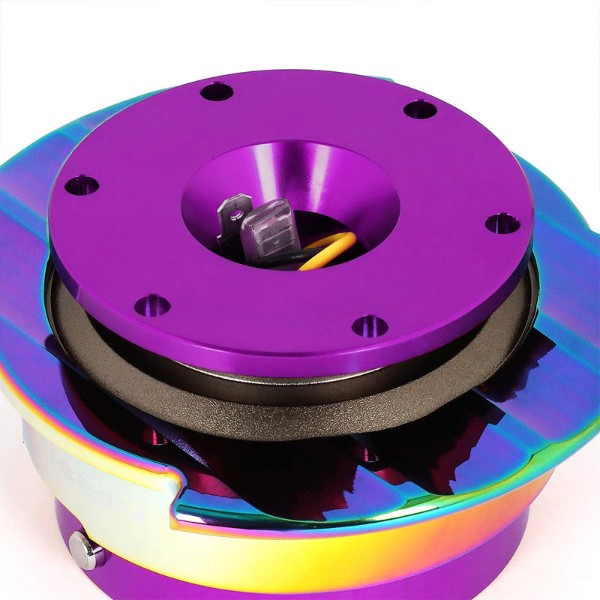 NRG Purple Body/Neo Chrome Ring Gen 2.5 Steering Wheel Quick Release Adapter-Interior-BuildFastCar