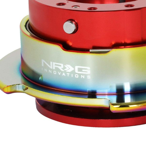 NRG Red Body/Neo Chrome Ring Gen 2.5 Steering Wheel Quick Release Adapter 6-Hole-Interior-BuildFastCar
