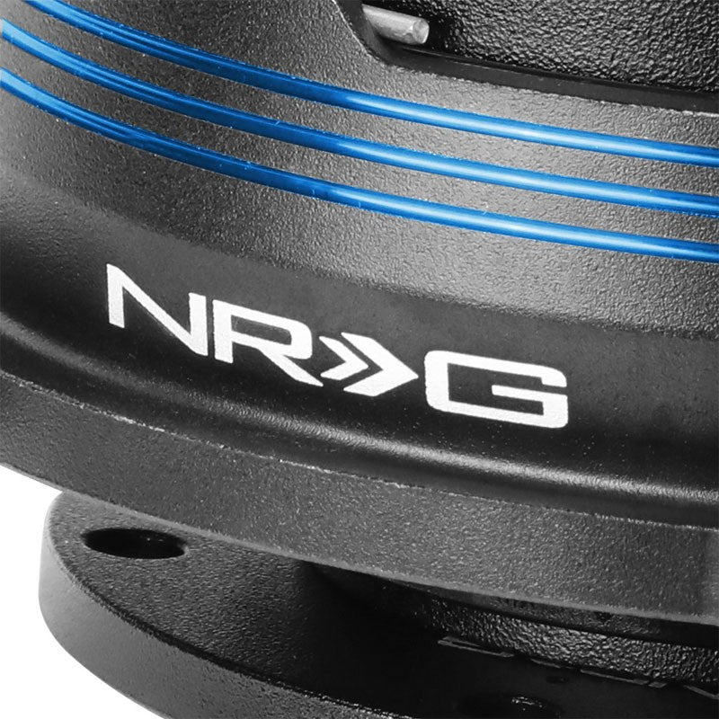 NRG Blue Stripes Black Body GEN 2.9 6-Hole Steering Wheel Quick Release Adapter-Interior-BuildFastCar