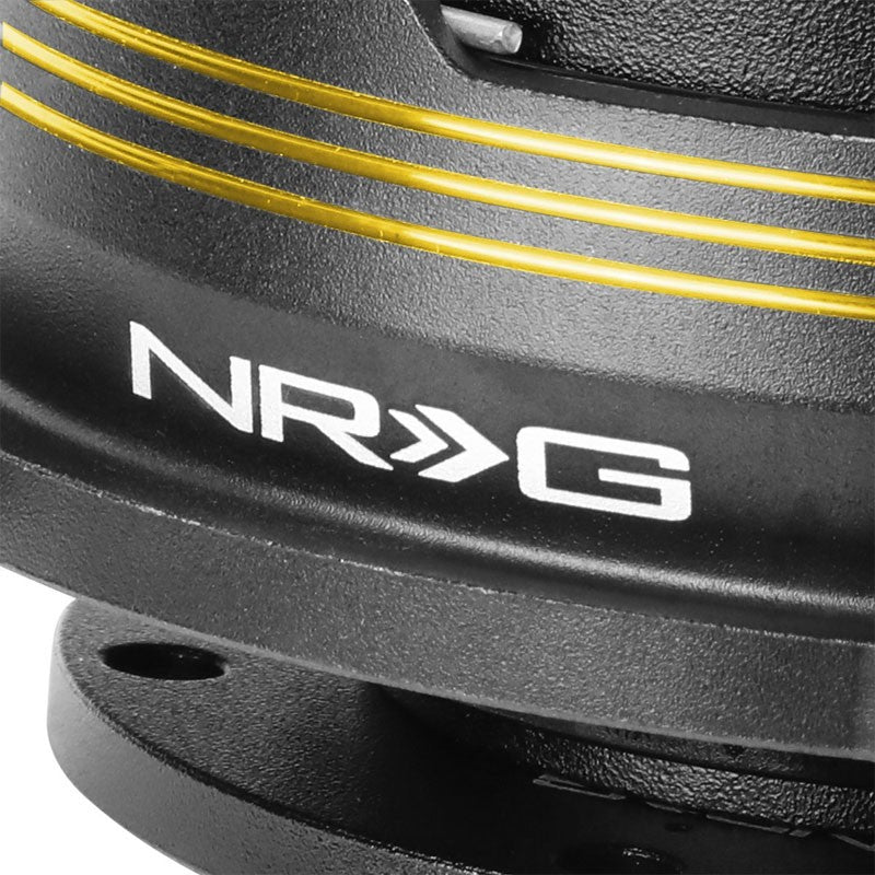 NRG Gold Stripes Black Body GEN 2.9 6-Hole Steering Wheel Quick Release Adapter-Interior-BuildFastCar