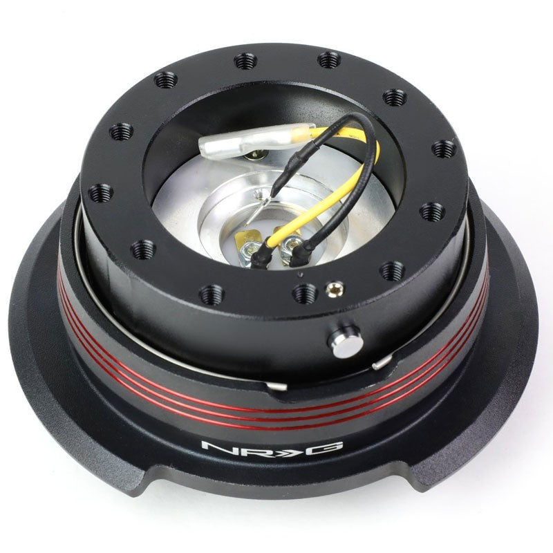 NRG Red Stripes Black Body GEN 2.9 6-Hole Steering Wheel Quick Release Adapter-Interior-BuildFastCar