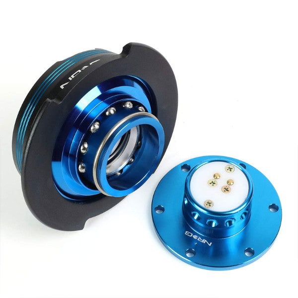 NRG Blue Stripes/Blue Body GEN 2.9 6-Hole Steering Wheel Quick Release Adapter-Interior-BuildFastCar