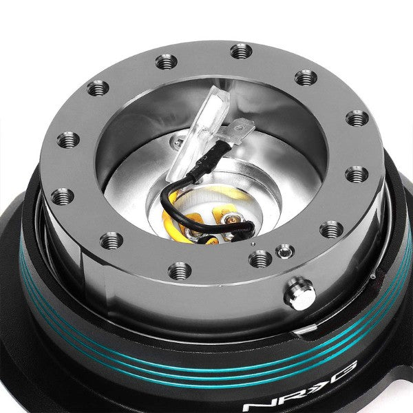 NRG Blue Stripes/Gunmetal Body GEN 2.9 6-Hole Steering Wheel Quick Release-Interior-BuildFastCar