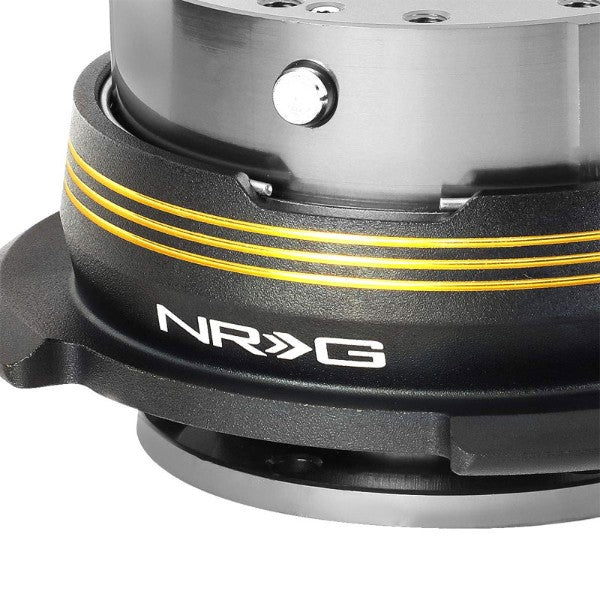 NRG Chrome Gold Stripes/Gunmetal Body GEN 2.9 Steering Wheel Quick Release-Interior-BuildFastCar