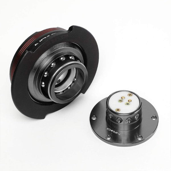 NRG Red Stripes/Gunmetal Body GEN 2.9 6-Hole Steering Wheel Quick Release-Interior-BuildFastCar