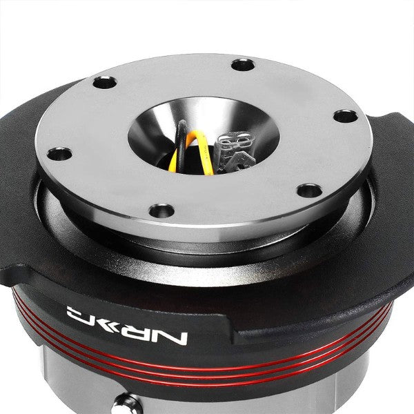 NRG Red Stripes/Gunmetal Body GEN 2.9 6-Hole Steering Wheel Quick Release-Interior-BuildFastCar