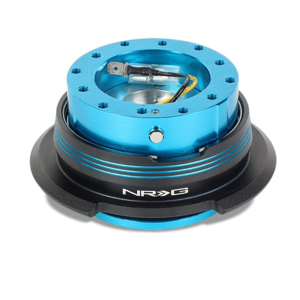 NRG Blue Stripes/Light Blue Body GEN 2.9 6-Hole Steering Wheel Quick Release Adapter-Interior-BuildFastCar