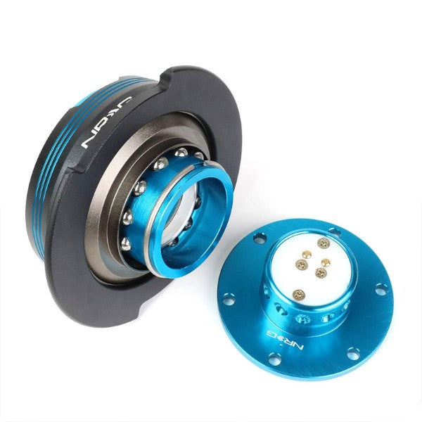 NRG Blue Stripes/Light Blue Body GEN 2.9 6-Hole Steering Wheel Quick Release Adapter-Interior-BuildFastCar