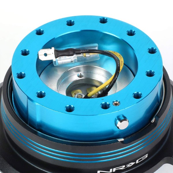 NRG Blue Stripes/Light Blue Body GEN 2.9 6-Hole Steering Wheel Quick Release Adapter-Interior-BuildFastCar