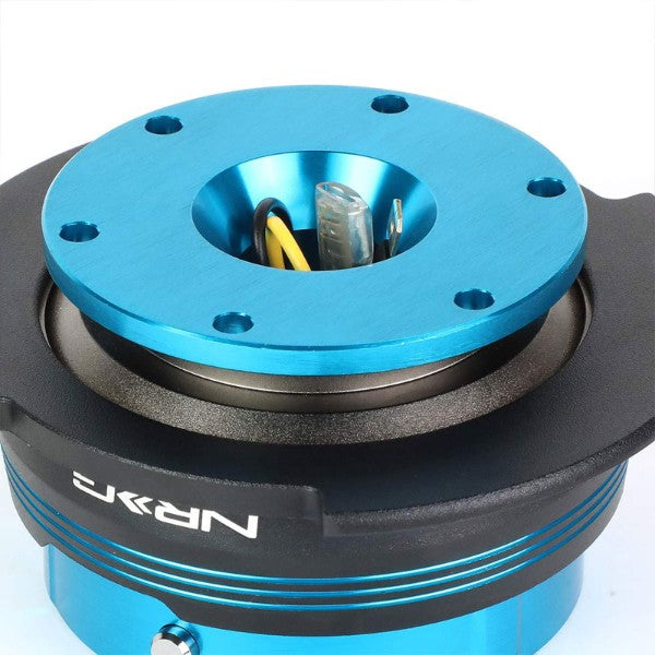 NRG Blue Stripes/Light Blue Body GEN 2.9 6-Hole Steering Wheel Quick Release Adapter-Interior-BuildFastCar