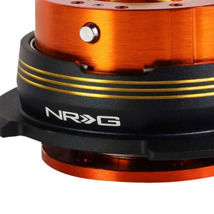 NRG Chrome Gold Stripes/Orange Body GEN 2.9 6-Hole Steering Wheel Quick Release-Interior-BuildFastCar