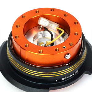 NRG Chrome Gold Stripes/Orange Body GEN 2.9 6-Hole Steering Wheel Quick Release-Interior-BuildFastCar