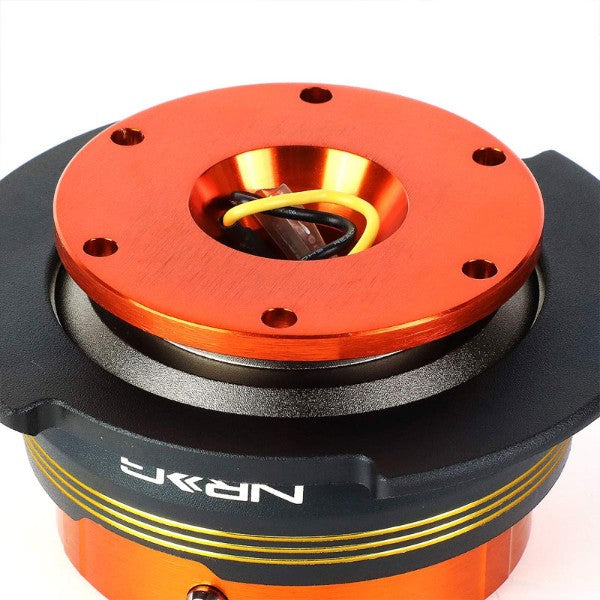 NRG Chrome Gold Stripes/Orange Body GEN 2.9 6-Hole Steering Wheel Quick Release-Interior-BuildFastCar