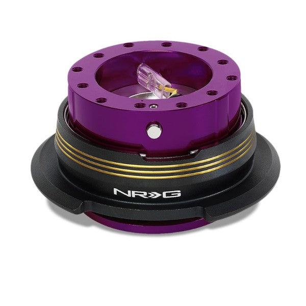 NRG Chrome Gold Stripes/Purple Body GEN 2.9 6-Hole Steering Wheel Quick Release-Interior-BuildFastCar