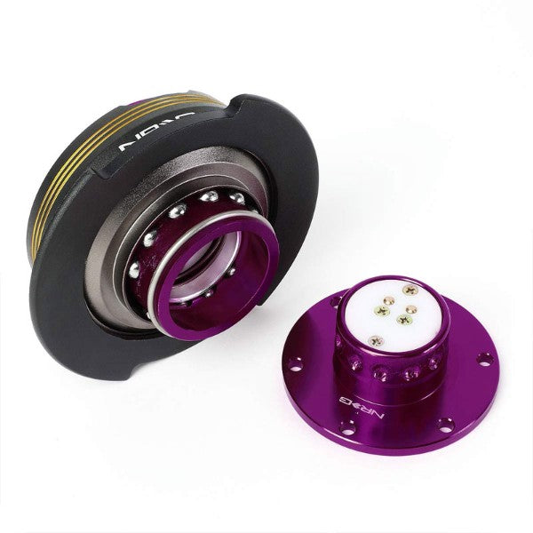 NRG Chrome Gold Stripes/Purple Body GEN 2.9 6-Hole Steering Wheel Quick Release-Interior-BuildFastCar