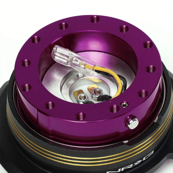 NRG Chrome Gold Stripes/Purple Body GEN 2.9 6-Hole Steering Wheel Quick Release-Interior-BuildFastCar