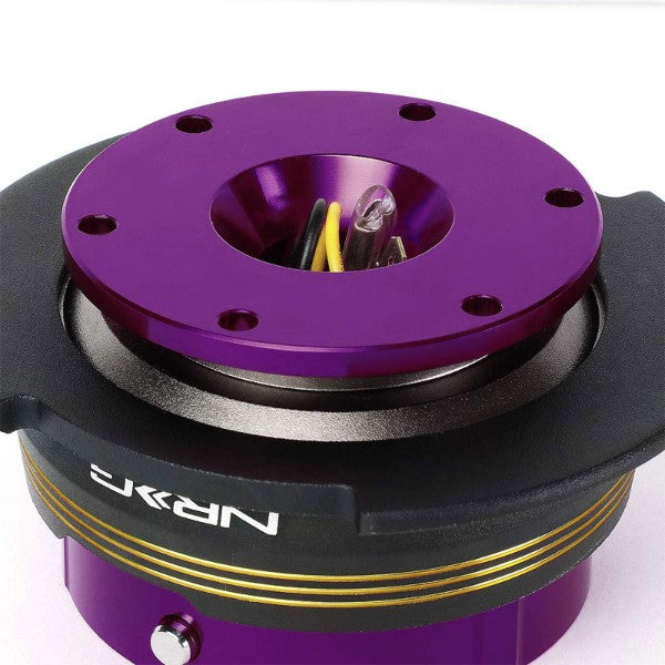 NRG Chrome Gold Stripes/Purple Body GEN 2.9 6-Hole Steering Wheel Quick Release-Interior-BuildFastCar