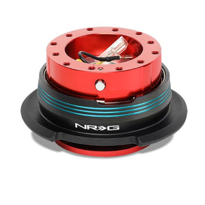 NRG Blue Stripes/Red Body GEN 2.9 6-Hole Steering Wheel Quick Release Adapter-Interior-BuildFastCar