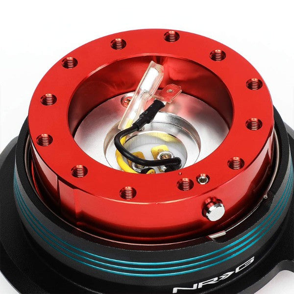 NRG Blue Stripes/Red Body GEN 2.9 6-Hole Steering Wheel Quick Release Adapter-Interior-BuildFastCar