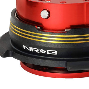 NRG Chrome Gold Stripes/Red Body GEN 2.9 6-Hole Steering Wheel Quick Release-Interior-BuildFastCar