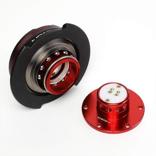 NRG Red Stripes/Red Body GEN 2.9 6-Hole Steering Wheel Quick Release Adapter-Interior-BuildFastCar
