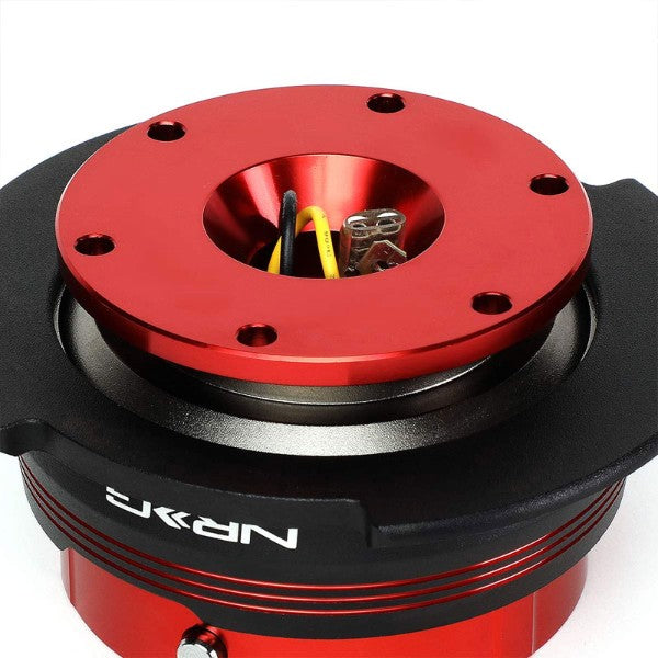 NRG Red Stripes/Red Body GEN 2.9 6-Hole Steering Wheel Quick Release Adapter-Interior-BuildFastCar