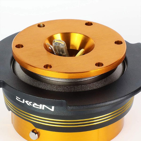 NRG Chrome Gold Stripes/Rose Gold Body GEN 2.9 Steering Wheel Quick Release-Interior-BuildFastCar